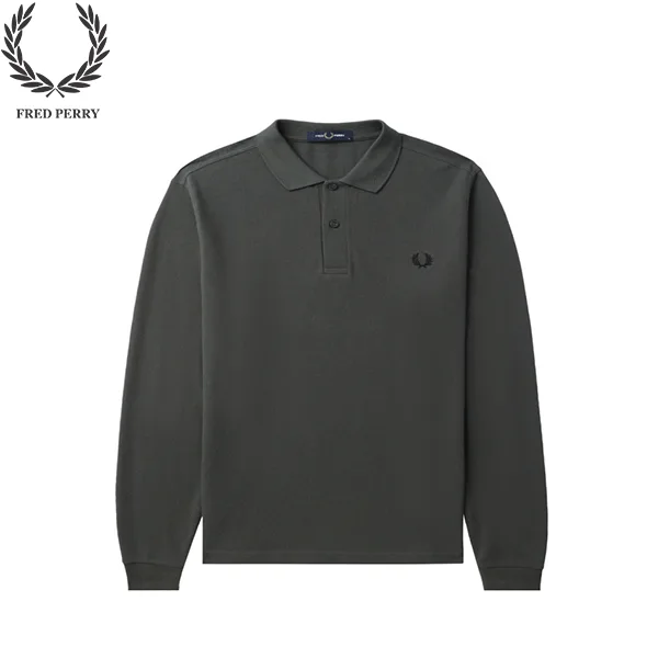 5 FRED PERRY 25AW刺繡 麥穗長袖Polo衫 高士PP線織領螺紋 男款【4色可選】