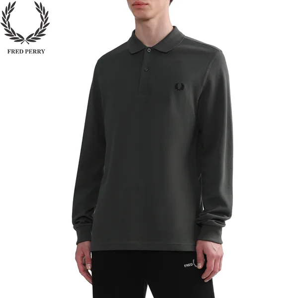 FRED PERRY 25AW刺繡 麥穗長袖Polo衫 高士PP線織領螺紋 男款【4色可選】